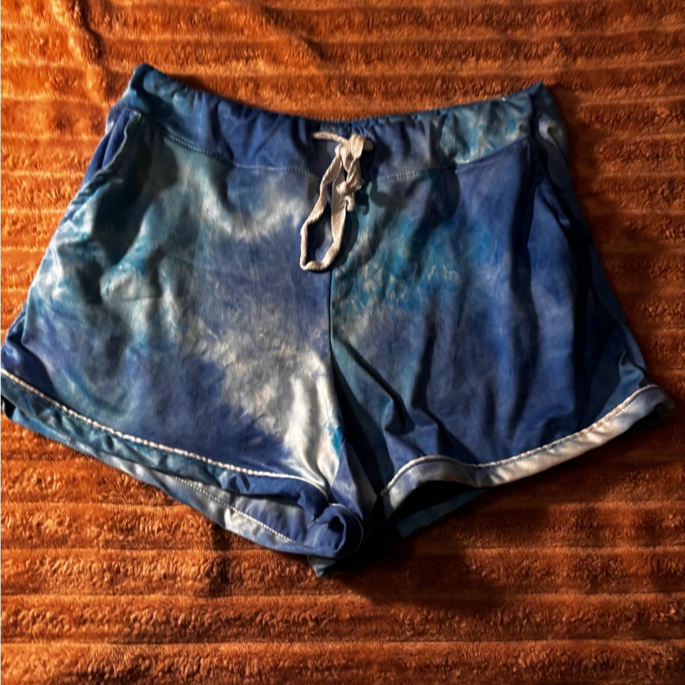 Blue Tie-Dye Women's pj Shorts